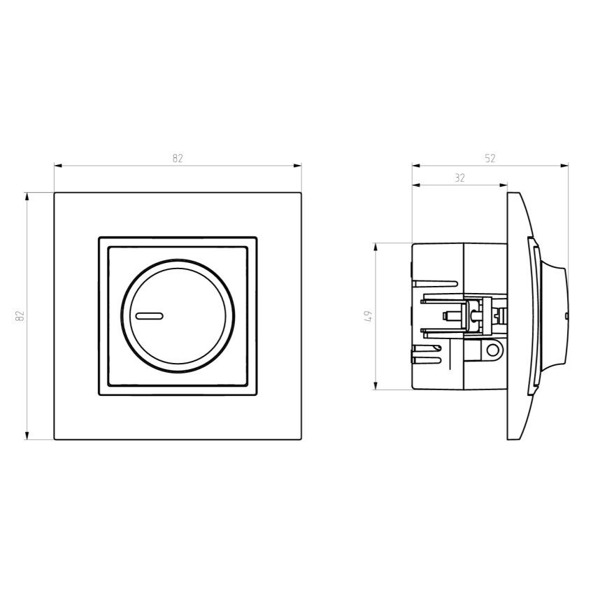 Ospel - Variateur rotatif sans cadre ARIA noir