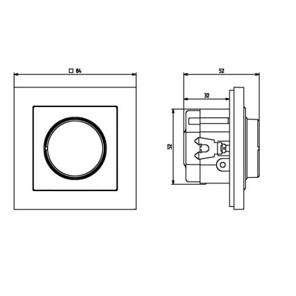 Ospel - Variateur rotatif sans cadre SONATA, blanc