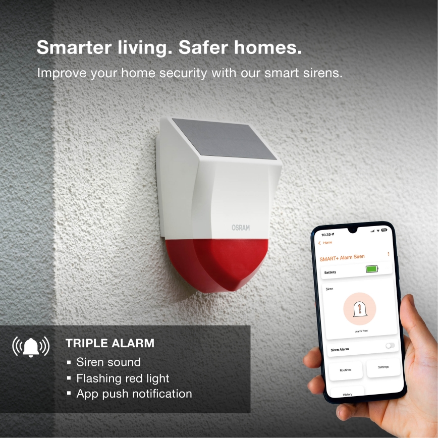 Osram - Alarme solaire d'extérieur SMART+ 5V IP65 Wi-Fi