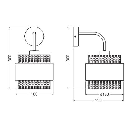 Osram - Applique murale DECOR HORNET 1xE27/10W/230V noire/dorée