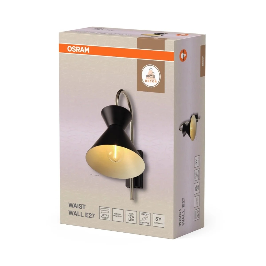 Osram - Applique murale DECOR WAIST 1xE27/40W/230V noire