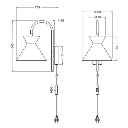 Osram - Applique murale DECOR WAIST 1xE27/40W/230V noire