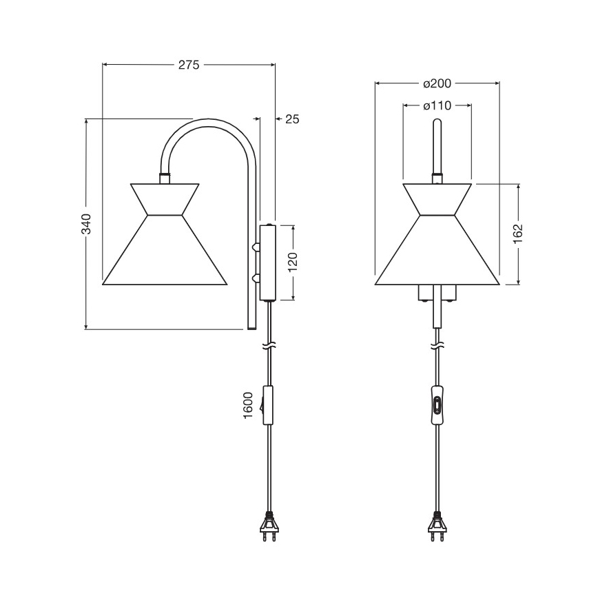 Osram - Applique murale DECOR WAIST 1xE27/40W/230V noire