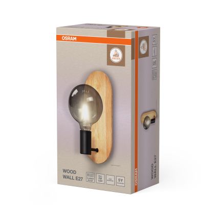 Osram - Applique murale DECOR WOOD 1xE27/8W/230V bois d'hévéa