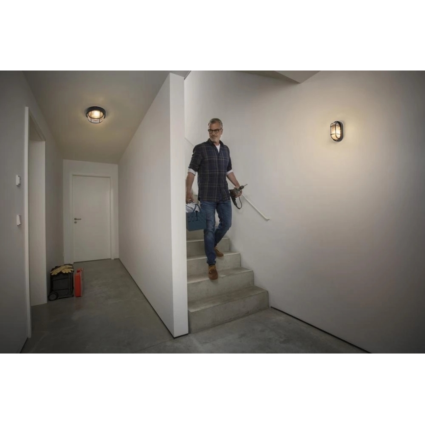 Osram - Applique murale d'extérieur BULKHEAD 1xE27/10W/230V Ø 19 cm IP54 noire