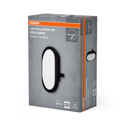 Osram - Applique murale d'extérieur BULKHEAD LED/11W/230V IP54 noire