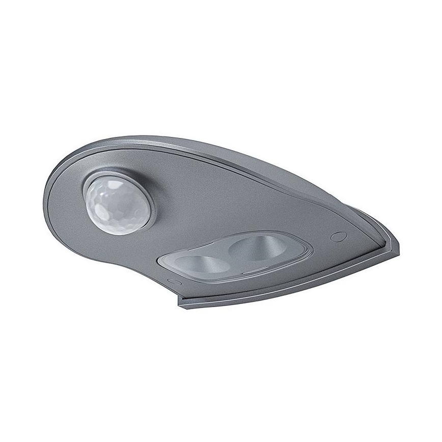 Osram - Applique murale extérieure LED DOORLED avec détecteur, LED 0,5 W, 3x AA, IP54, argentée