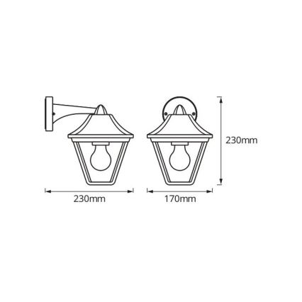 Osram - Applique murale extérieure TRADITION DOWN 1xE27/60W/230V IP44 patine/doré