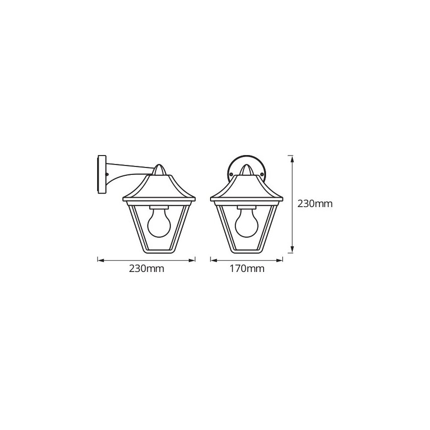 Osram - Applique murale extérieure TRADITION DOWN 1xE27/60W/230V IP44 patine/doré