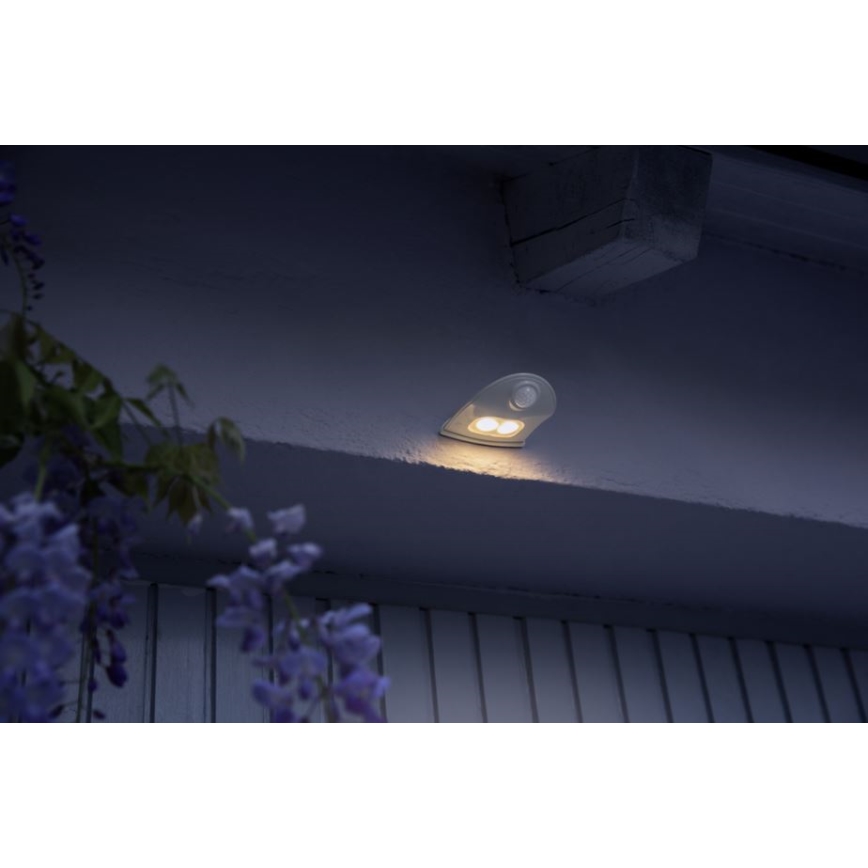 Osram - Applique murale LED d'extérieur avec détecteur DOORLED LED/0,5W/3xAA IP54 blanc