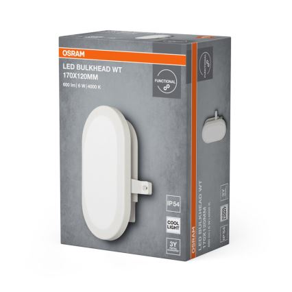 Osram - Applique murale extérieure LED BULKHEAD, 6 W, 230 V, IP54, blanche