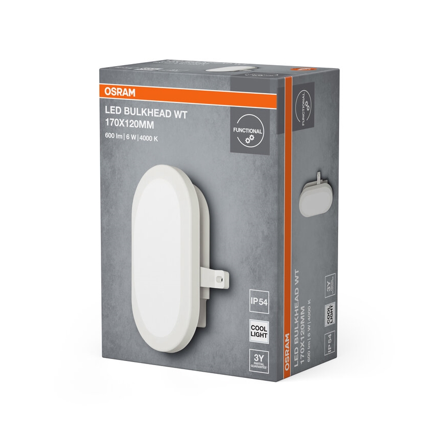 Osram - Applique murale extérieure LED BULKHEAD, 6 W, 230 V, IP54, blanche
