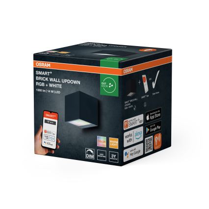 Osram - Applique murale d'extérieur SMART+ BRICK LED RGBW dimmable 14W/230V IP44 Wi-Fi