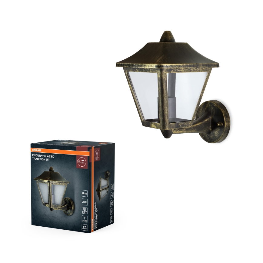 Osram - Applique murale d'extérieur TRADITION UP 1xE27/60W/230V IP44 patine/dorée