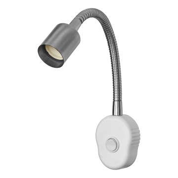 Osram - Applique murale flexible PLUG TUBE FLEX 1xGU10/5W/230V chrome mat/blanc