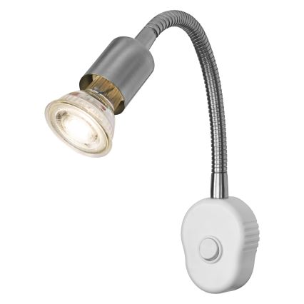 Osram - Applique murale flexible PLUG TUBE FLEX 1xGU10/5W/230V chrome mat/blanc