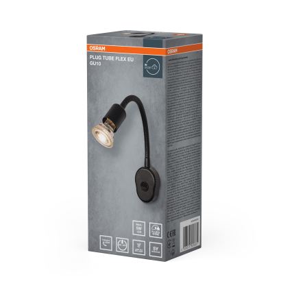 Osram - Applique murale flexible PLUG TUBE FLEX 1xGU10/5W/230V noire