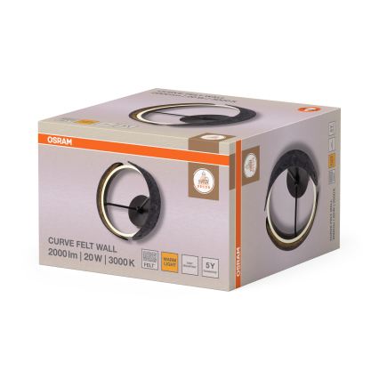 Osram - Applique murale LED DECOR CURVE, 20 W, 230 V, grise