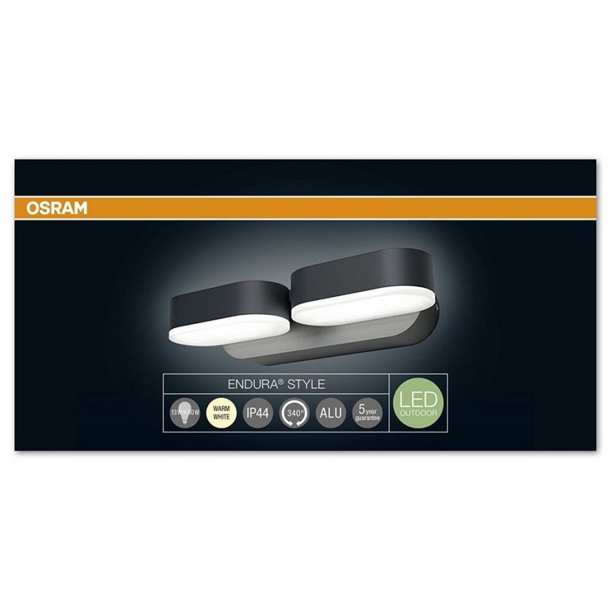 Osram - Applique murale LED extérieure ENDURA 2xLED/13W/230V IP44 noir IP44