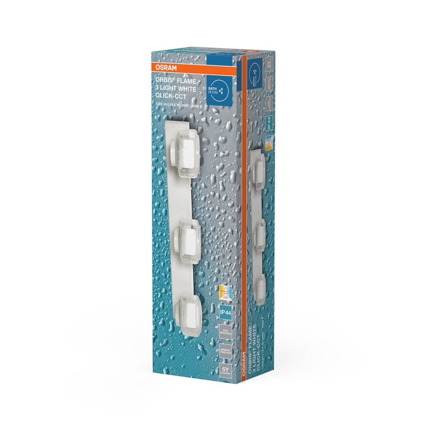 Osram - Applique murale LED pour salle de bains ORBIS FLAME 3xLED/5,5W/230V 3000/4000K IP44 blanche