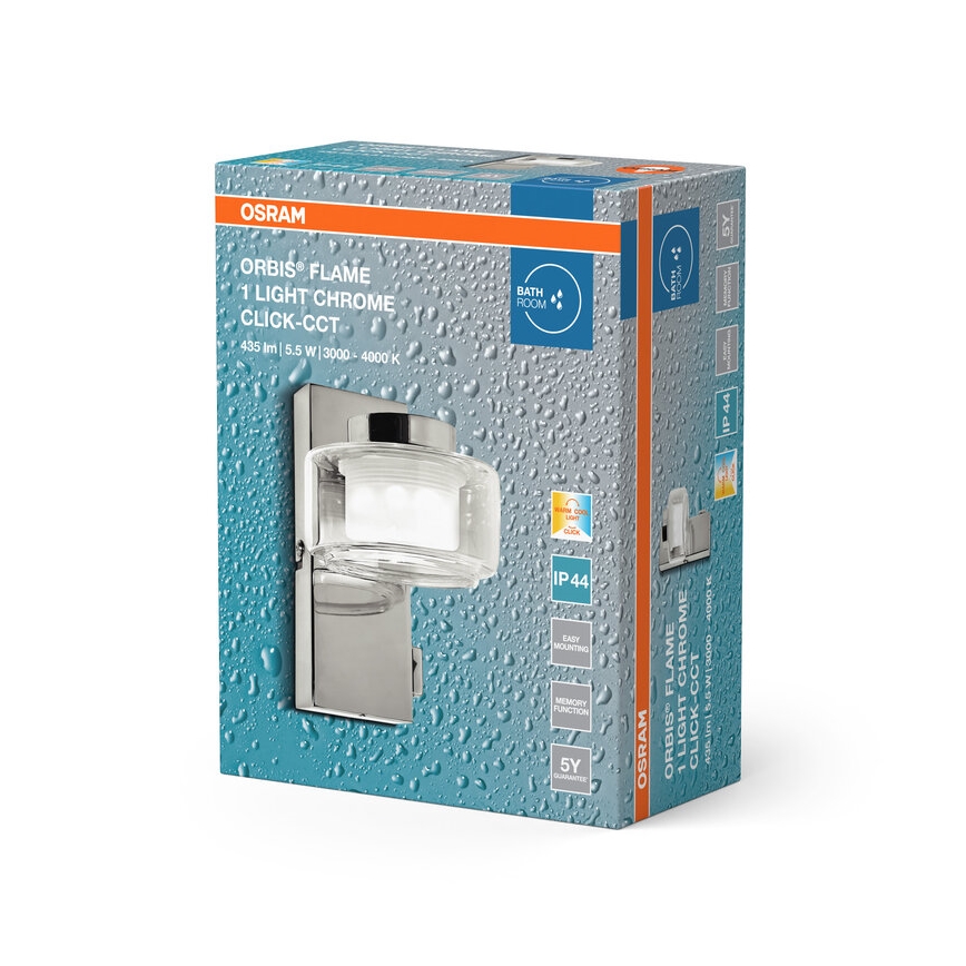 Osram - LED Applique murale pour salle de bains ORBIS FLAME LED/5,5W/230V 3000/4000K IP44 chrome brillant
