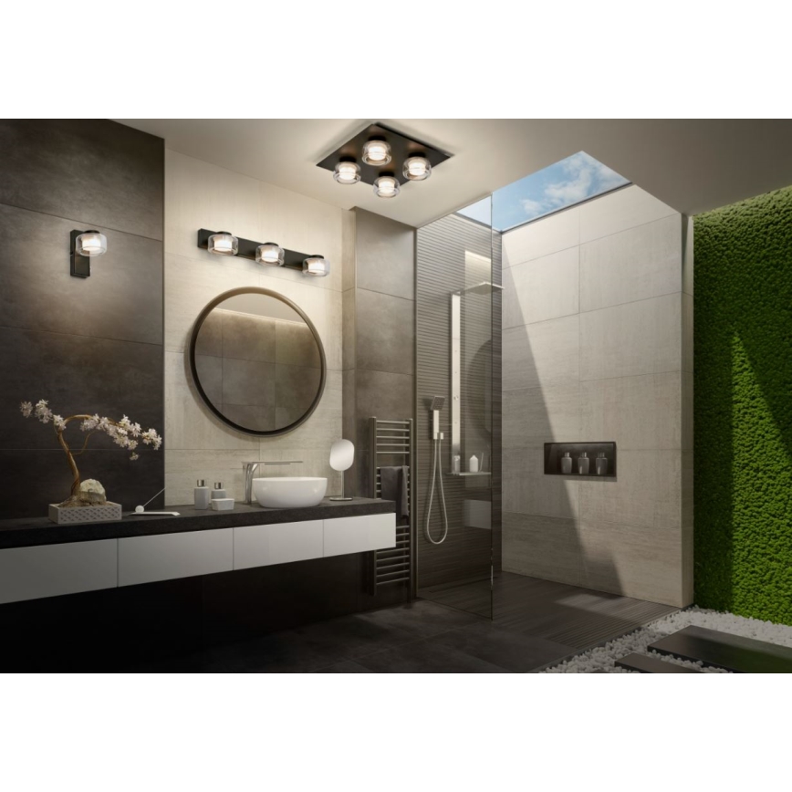 Osram - LED Applique murale pour salle de bains ORBIS FLAME LED/5,5W/230V 3000/4000K IP44 noire