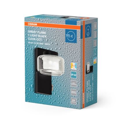 Osram - LED Applique murale pour salle de bains ORBIS FLAME LED/5,5W/230V 3000/4000K IP44 noire
