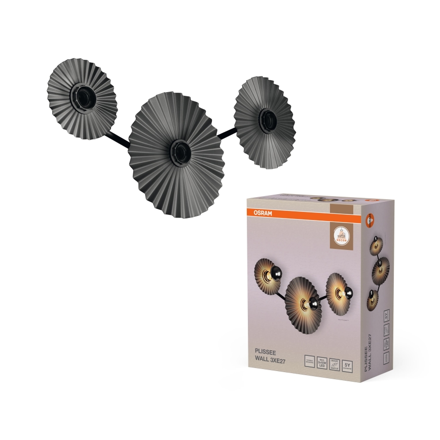 Osram - Applique murale PLISSEE 3xE27/15W/230V anthracite