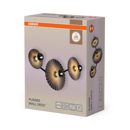 Osram - Applique murale PLISSEE 3xE27/15W/230V anthracite