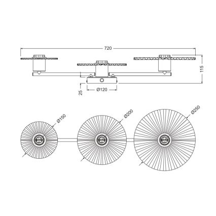 Osram - Applique murale PLISSEE 3xE27/15W/230V anthracite