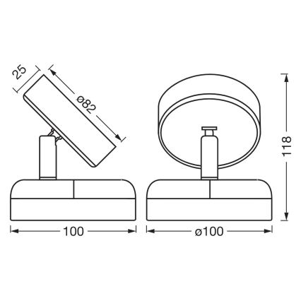 Osram - Applique murale tactile NIGHTLUX LED rechargeable dimmable, 1,8 W / 5 V, noire