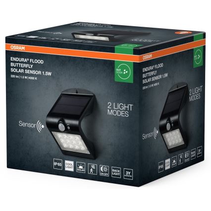 Osram - Applique murale solaire avec détecteur de mouvement et de crépuscule PAPILLON LED/1,5W/3,7V 1200 mAh IP65