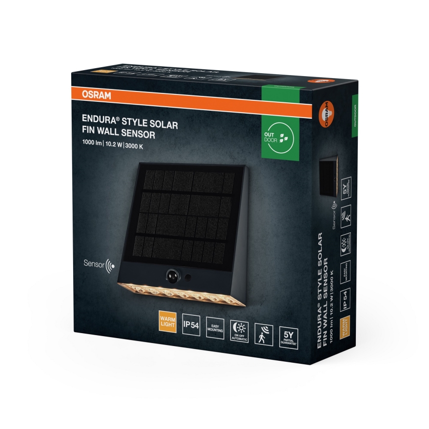 Osram - Applique murale solaire à LED avec capteur ENDURA STYLE LED/10,2W/4,2V 2000 mAh IP54 anthracite