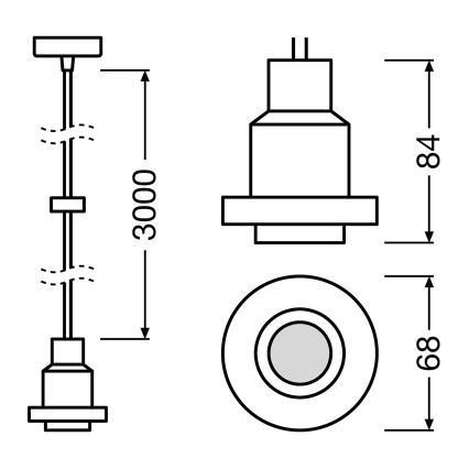 Osram - Câble d'alimentation PENDULUM 1xE27/40W/230V noir