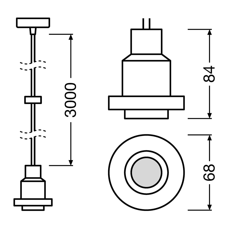 Osram - Câble d'alimentation PENDULUM 1xE27/40W/230V noir