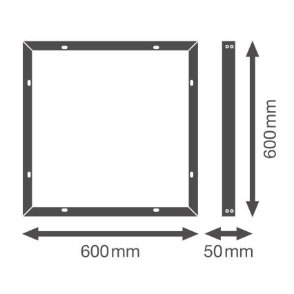 Osram - Cadre métallique pour l'installation de panneaux LED ESSENTIAL 60 x 60 cm, blanc