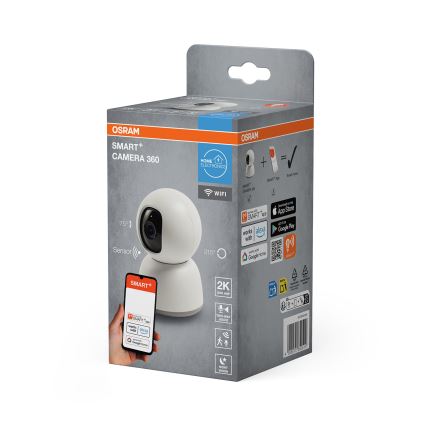 Osram - Caméra d'intérieur intelligente 360° avec capteur 2K SMART+ 230V Wi-Fi