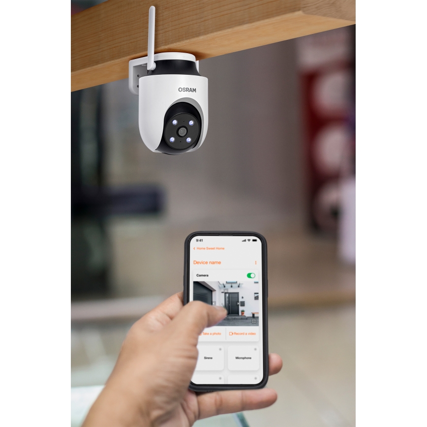 Osram - Caméra extérieure intelligente 360° avec capteur 2K SMART+ 230V IP67 Wi-Fi