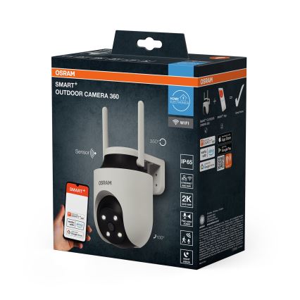 Osram - Caméra extérieure intelligente 360° avec capteur 2K SMART+ 230V IP67 Wi-Fi
