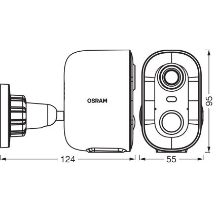 Osram - Caméra solaire intelligente avec capteur 2K SMART+, 5 V, batterie 5200 mAh, IP66, Wi‑Fi