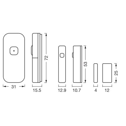 Osram - Capteur d'ouverture SMART+ 3,7V Wi-Fi 500 mAh