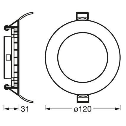 Osram - Luminaire encastré LED dimmable SMART+ | 8 W, 230 V, 3000–6500 K, Wi‑Fi