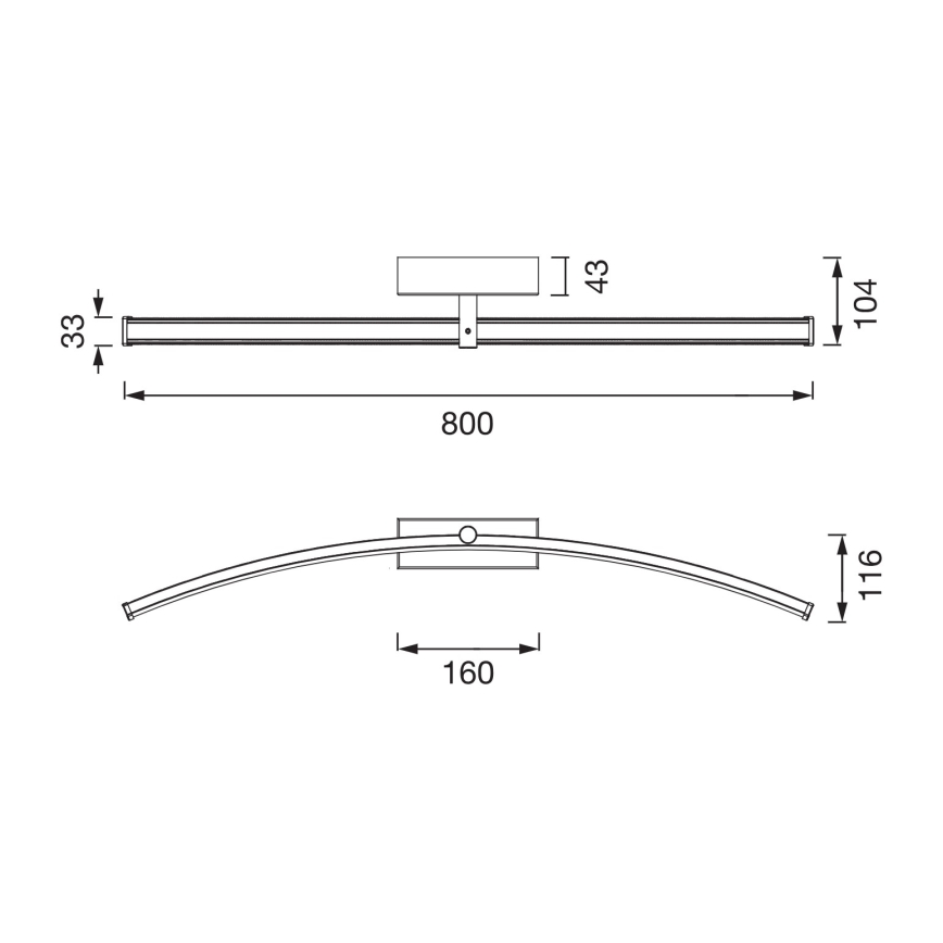 Osram - Éclairage LED pour miroir de salle de bains PLUTON LED/15W/230V 3000/4000K 80 cm IP44 chrome brillant