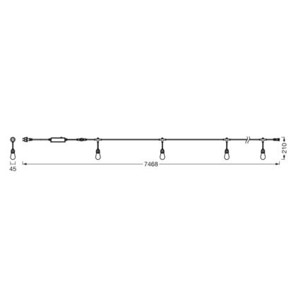Osram - Guirlande lumineuse d'extérieur LED RGB dimmable SMART+ STRING 12xLED/230V 7,47m IP44 Wi-Fi