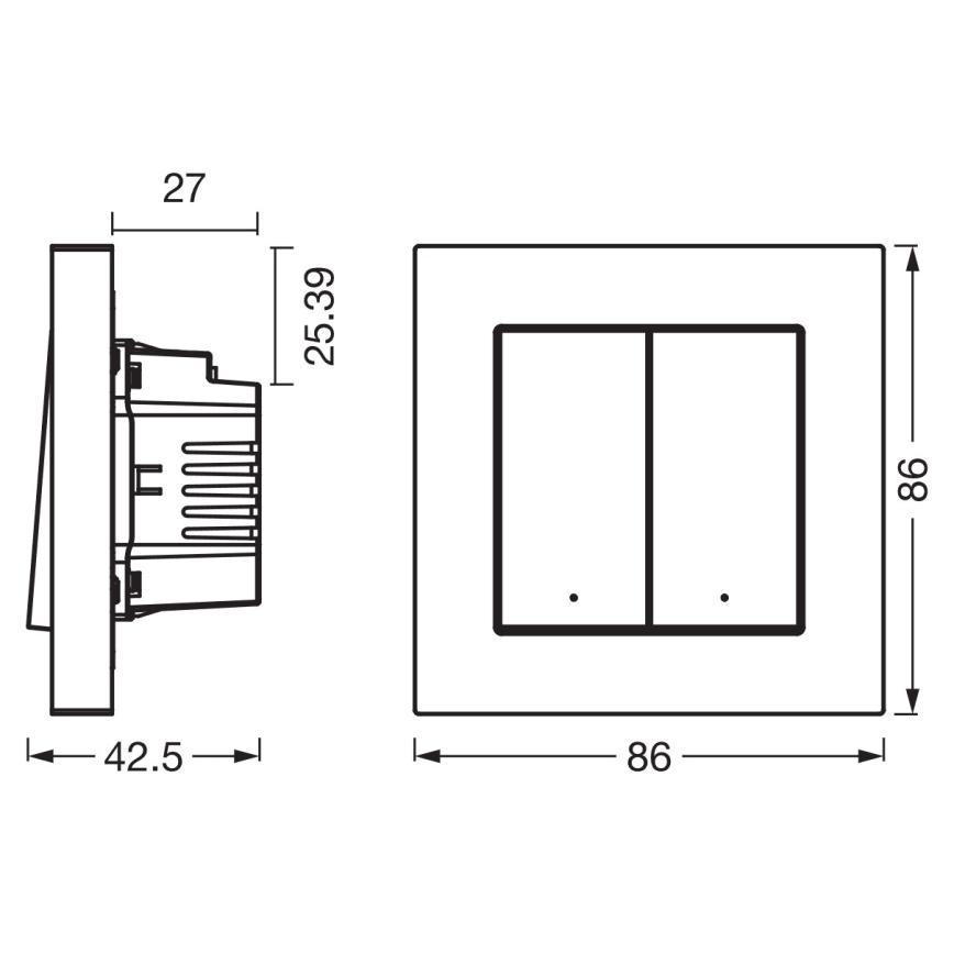 Osram - Interrupteur à 2 boutons SMART+ MATTER 230 V Wi‑Fi