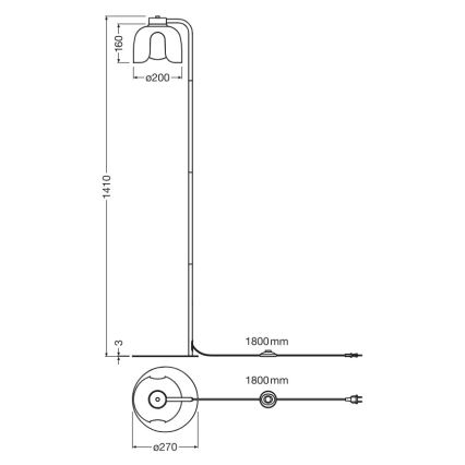 Osram - Lampadaire DECOR COROLLE 1xE27/15W/230V orange