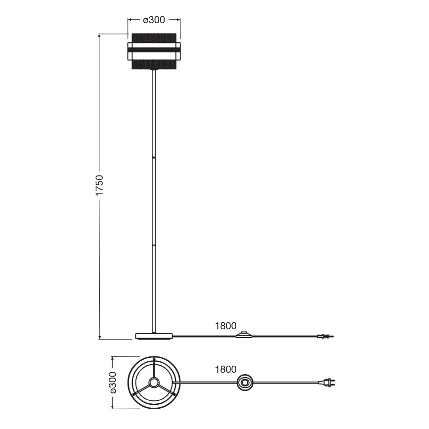Osram - Lampadaire DECOR HORNET 1xE27/10W/230V noir/doré