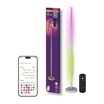 Osram - Lampadaire dimmable LED RGBW SMART+ MAGIC LED/11,5W/230V 2700-6500K argenté Wi-Fi + télécommande