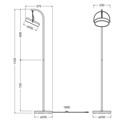Osram - Lampadaire LED DECOR PUCK LED/12W/230V IRC 90 noir