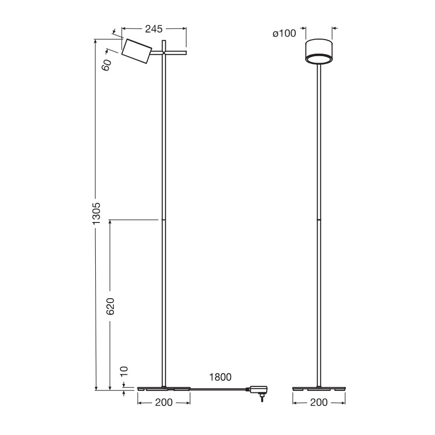 Osram - Lampadaire LED tactile dimmable DECOR KYOTO LED/12W/230V CRI 90 noir